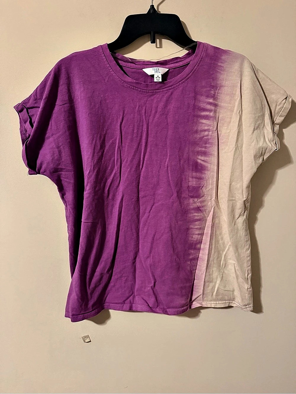 Time and Tru Color Block Short Sleeve Tee Size Medium